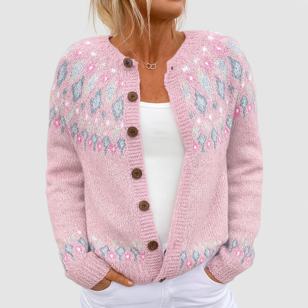 Elva | Losgebreide Cardigan met Patroon