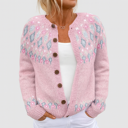 Elva | Losgebreide Cardigan met Patroon