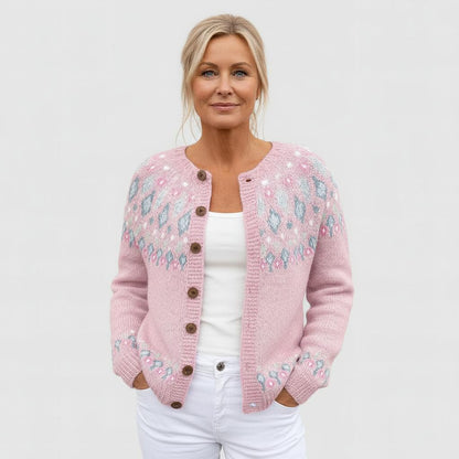 Elva | Losgebreide Cardigan met Patroon